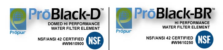 ProPur Black-D adn ProPur Black-BR NSF/ANSI Std. 42 Certified Filters