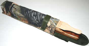 Turkey Hunting Secrets Camo and Leather Paddle Box Call Holster by Roger Raisch Hunting Products for Turkey Hunting