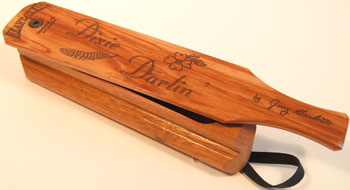 Dixie Darlin' Tulipwood & Mahogany Custom Box Turkey Call by Heart of Dixie for Turkey Hunters and Collectors