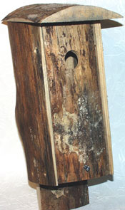 Rustic Bird House - Chickadee Nest Box Closed